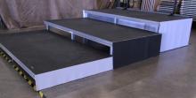 Risers, all sizes with black and white skirting